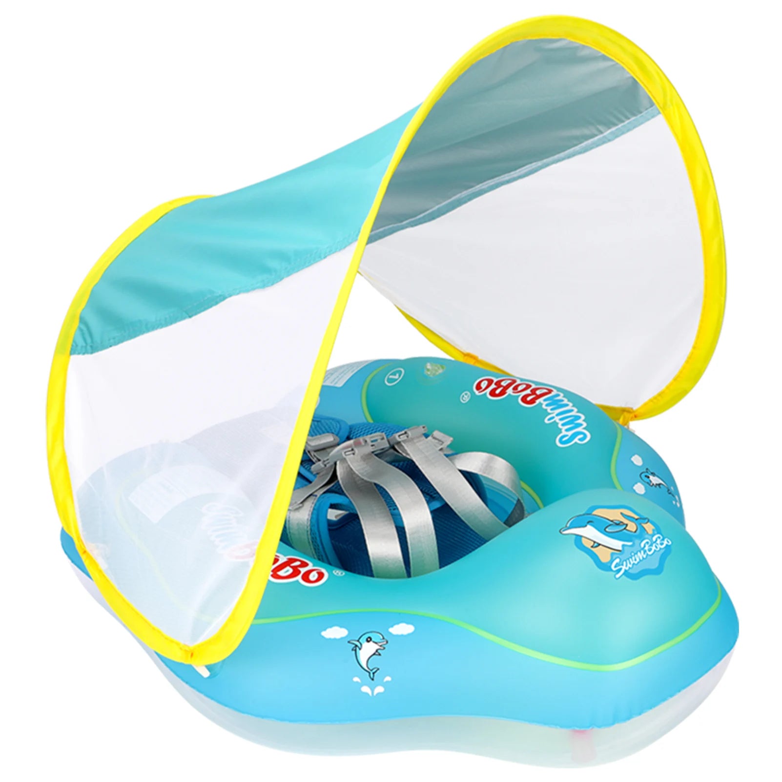 Baby Bubble UV sun protection float ring with canopy, designed for infants to enjoy water safely with shade and support.