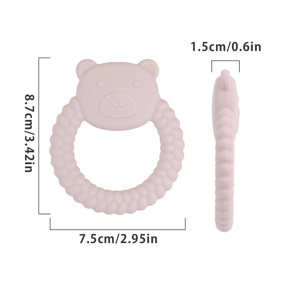 Baby Bubble BPA-Free Baby Bear Teether with soft silicone and textured surface for soothing gums, suitable for infants.