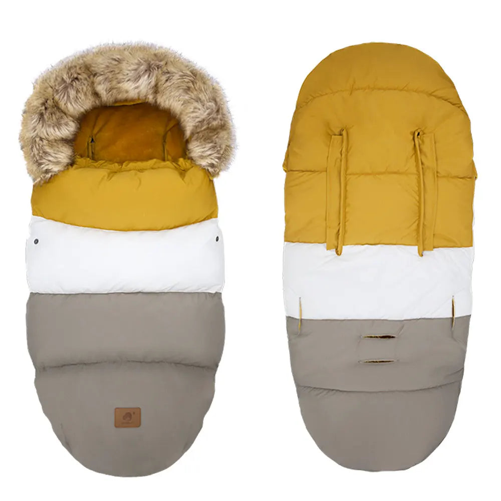 Baby Bubble winter sleeping bag for babies, warm pram footmuff with cozy interior, designed to keep infants snug during cold weather.
