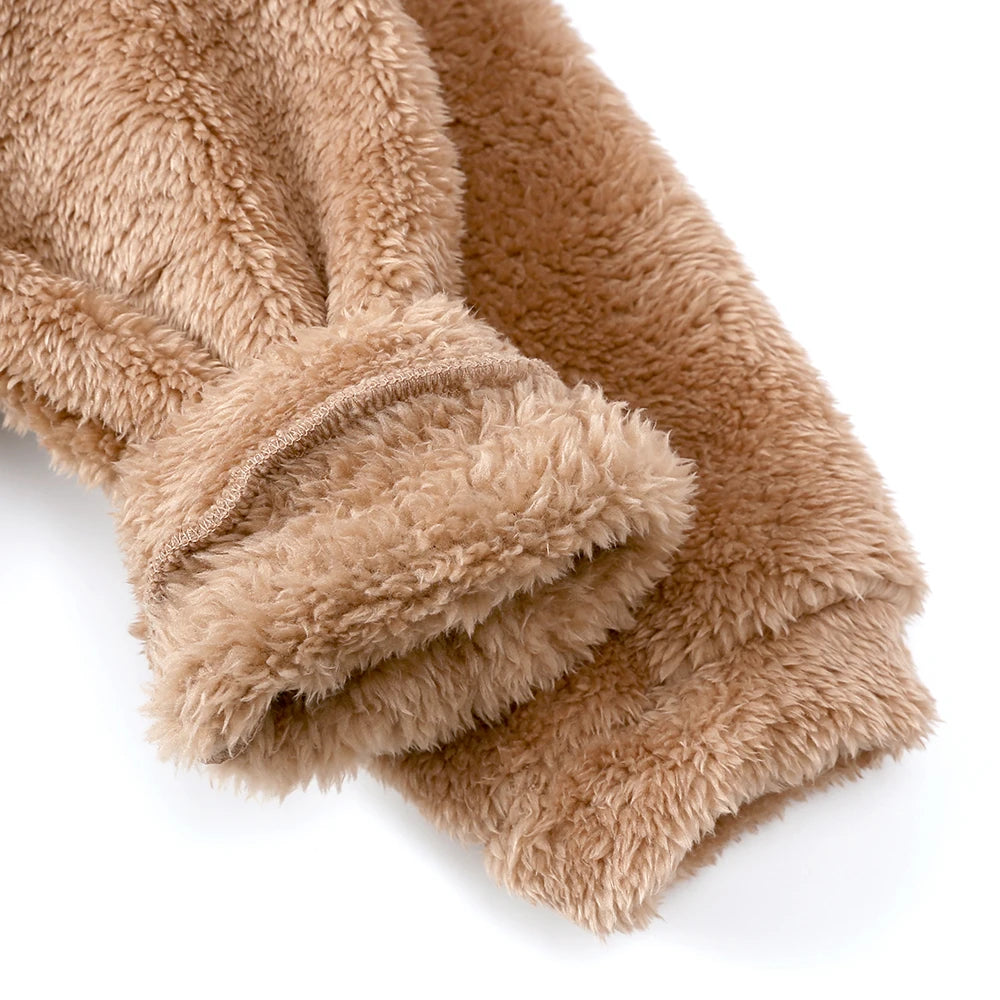 Baby Bubble winter hooded fleece coat, warm and cozy for babies, with a soft fleece exterior and hooded design.