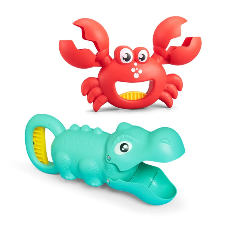 Kids beach sand toy set by Baby Bubble with colorful shovels, buckets, and molds for summer outdoor play.