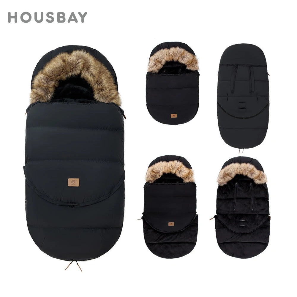 Baby Bubble winter pram sleeping bag with removable warm footmuff, soft and cozy for keeping babies warm during cold weather.