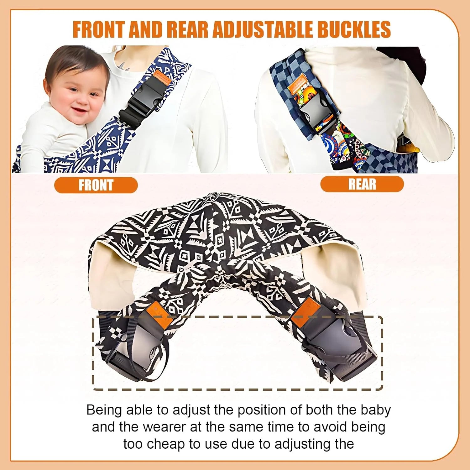 Baby Bubble baby ring sling carrier with adjustable strap, showcasing soft fabric and secure ring design for comfortable hands-free carrying.