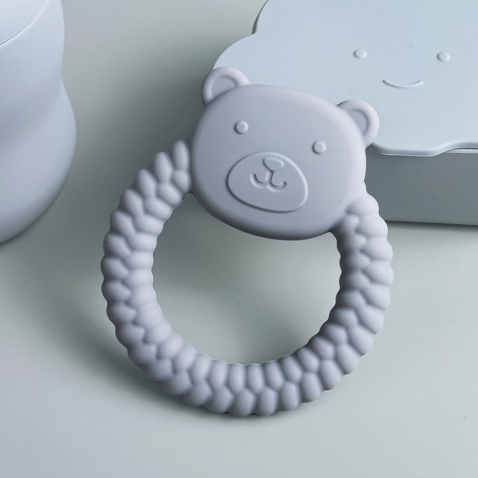 Baby Bubble BPA-Free Baby Bear Teether with soft, textured surface for soothing gums, designed for gentle teething comfort.