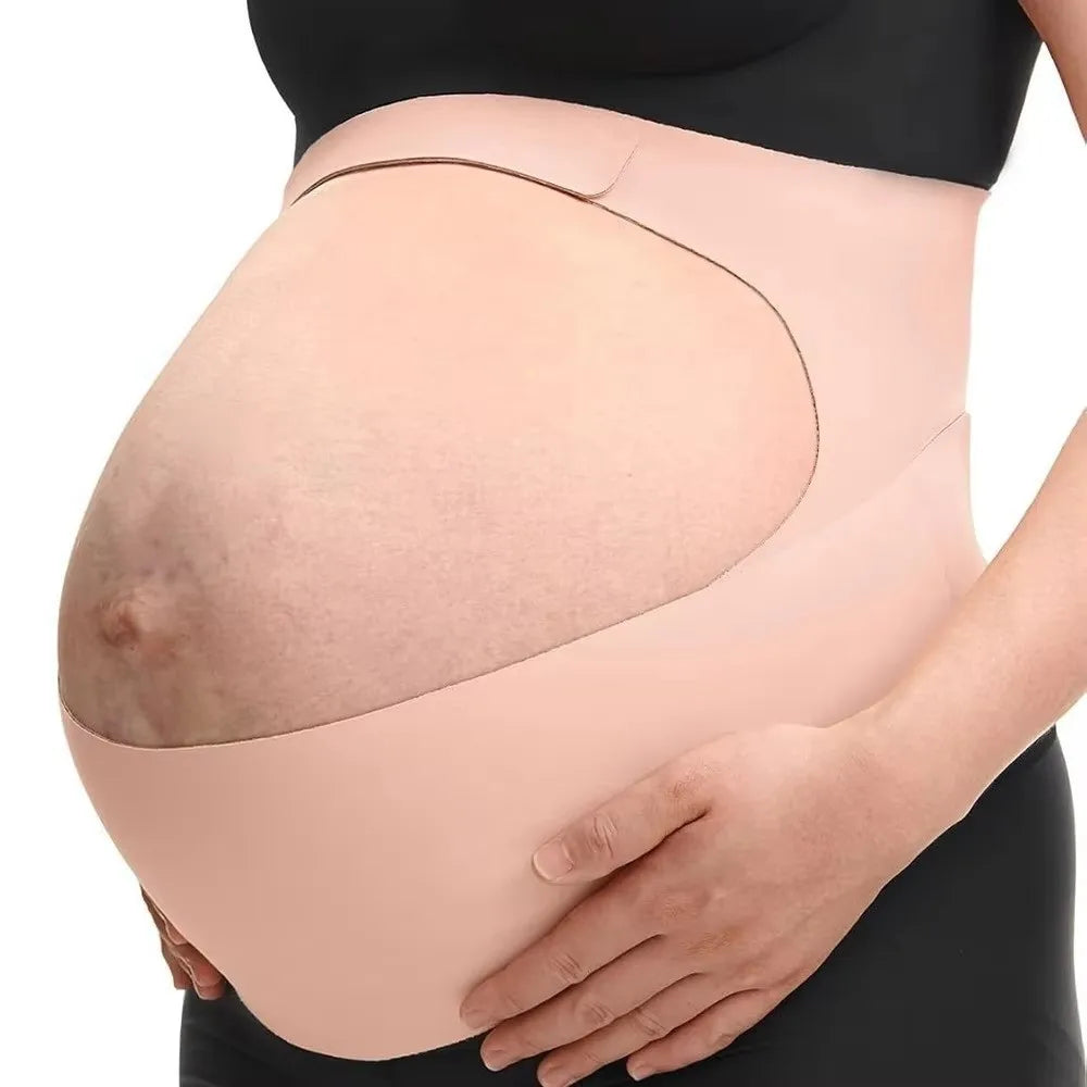 Adjustable Baby Bubble maternity belly support band worn around a pregnant woman's belly for comfort and support during pregnancy.