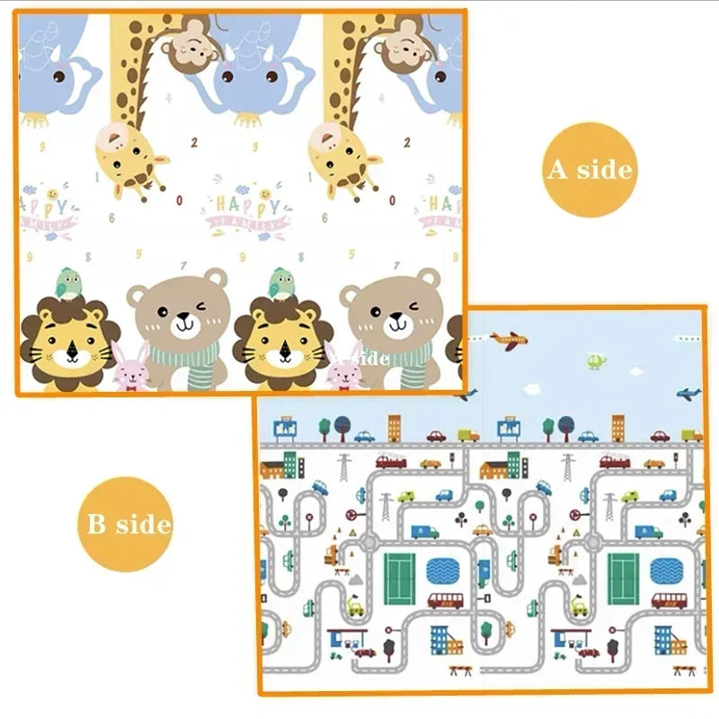 Baby Bubble baby activity play mat with thick cushioning, colorful safety rug for tummy time and play on soft, padded surface.
