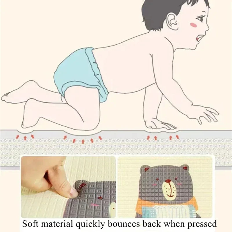 Baby Bubble baby activity play mat with thick cushioning, colorful safety rug designed for baby's play and tummy time.