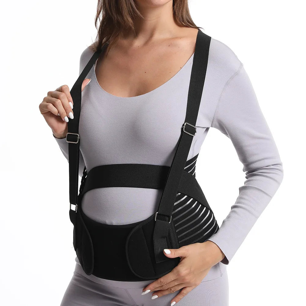 Baby Bubble maternity back support brace with adjustable lumbar relief, designed for comfortable pregnancy support.