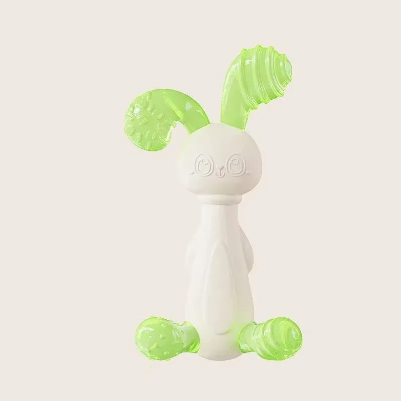 Silicone giraffe teether from Baby Bubble, designed to soothe sore baby gums with soft, textured silicone for teething relief.