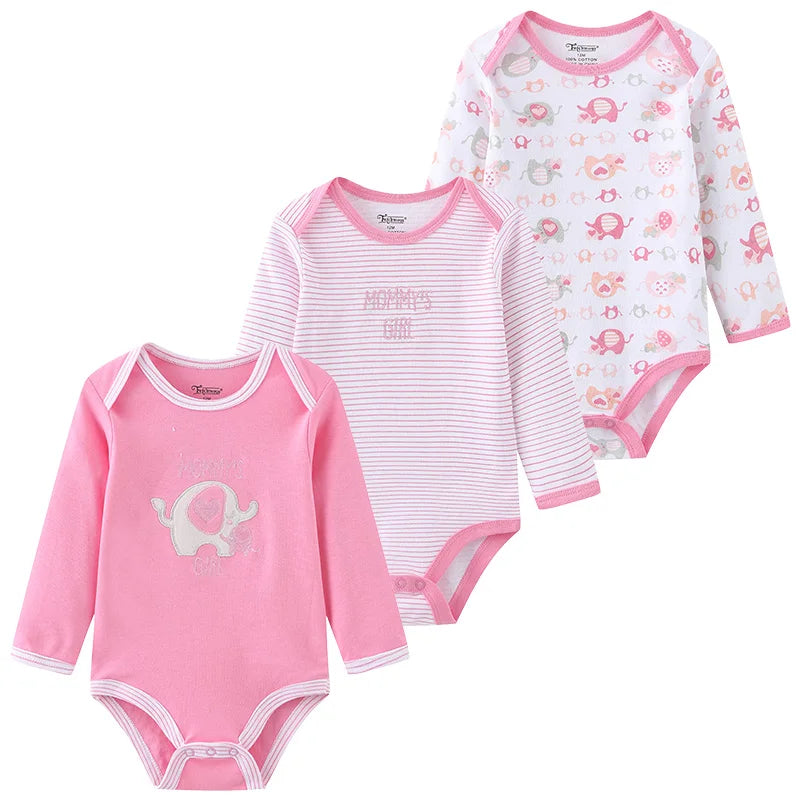 Newborn cotton bodysuit 3-pack from Baby Bubble, soft and comfortable everyday onesies for infants, shown in a variety of pastel colors.