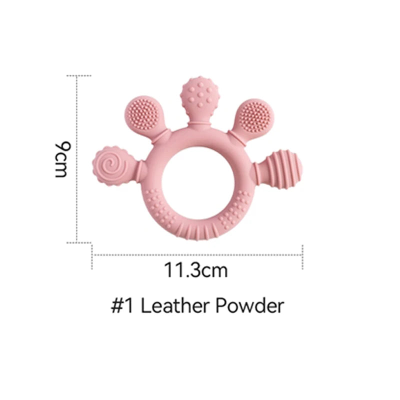 Baby Bubble silicone teether rattle with colorful textures, designed for soothing and sensory play for infants.