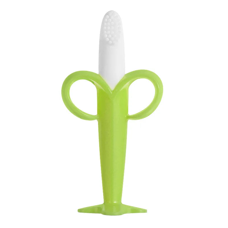 Baby Bubble silicone giraffe teether with textured surface, designed to soothe sore baby gums and promote teething comfort.