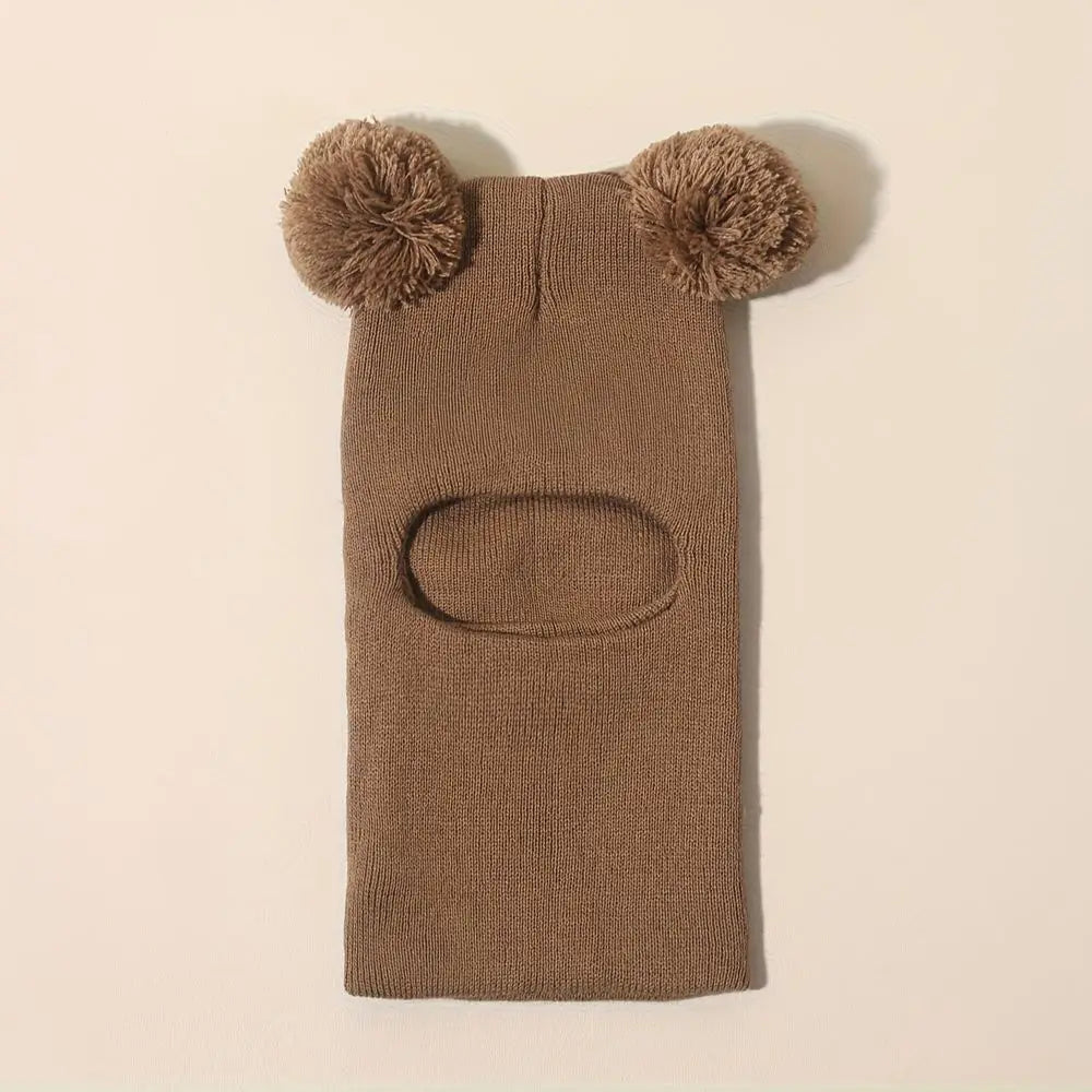 Baby Bubble winter children's hooded knitted hat, cozy and warm for kids, featuring a soft, colorful knit design.