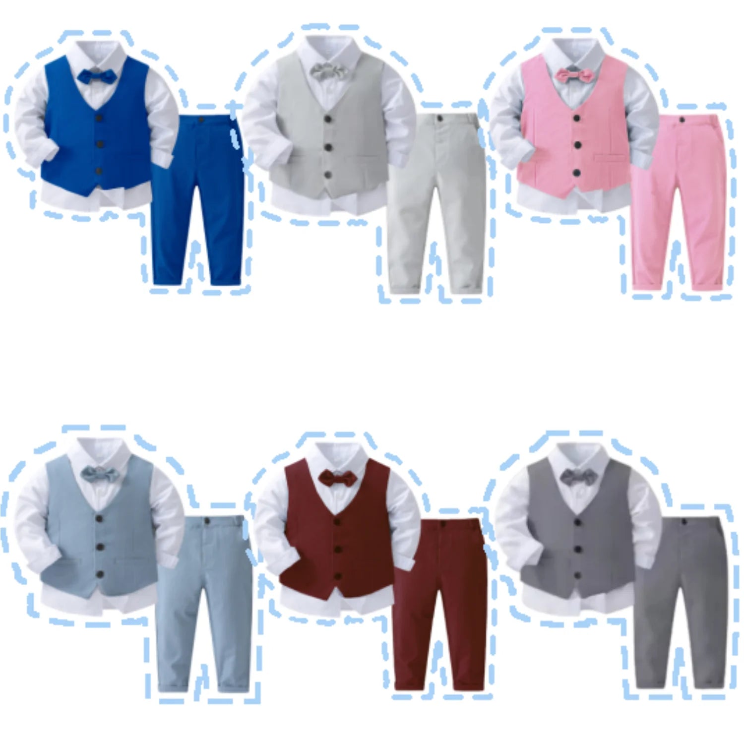 Baby boy in a Baby Bubble gentleman suit, stylish birthday outfit with blazer, shirt, and bow tie, perfect for special occasions.