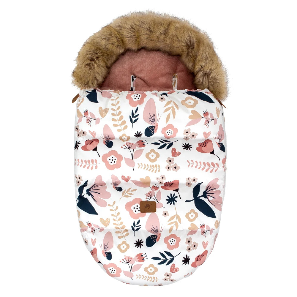 Baby Bubble winter sleeping bag for babies, warm pram footmuff in soft, cozy fabric designed for cold weather.