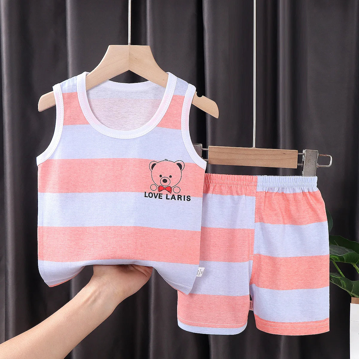 Baby Bubble children's summer set with tank top and shorts, lightweight and comfortable for warm weather, casual outfit for kids.