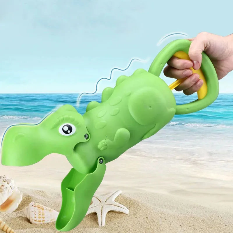 Kids beach sand toy set with colorful buckets, shovels, and molds for outdoor summer play by Baby Bubble.