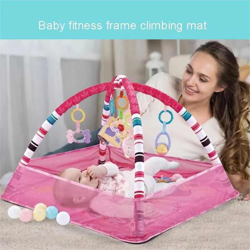 Baby Bubble baby crawling game blanket and play mat with colorful puzzle fence for early education and sensory development.