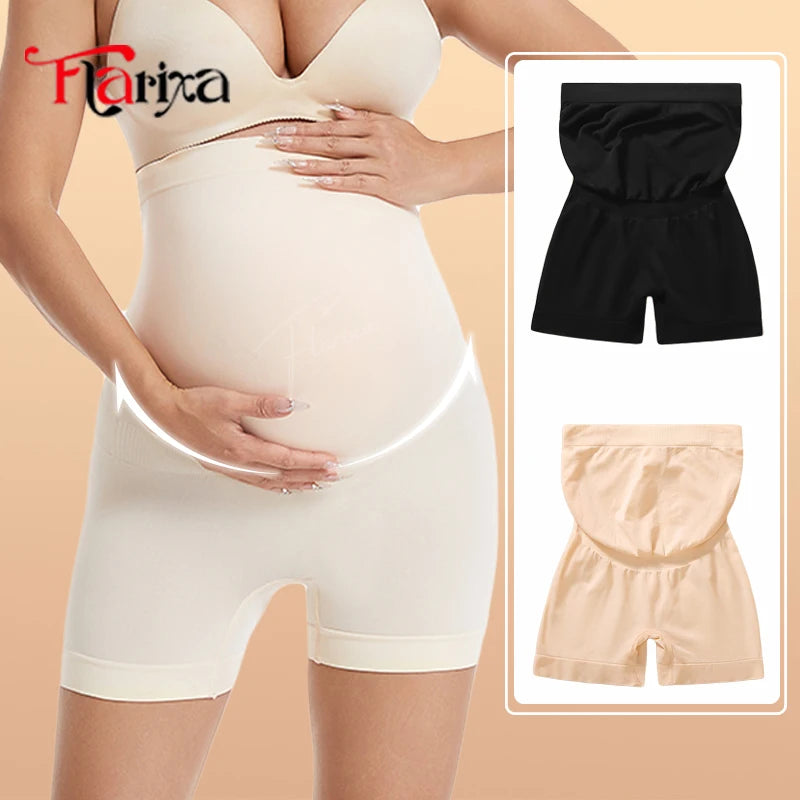 Baby Bubble seamless maternity underwear with high waist bump support, showing soft stretch fabric and comfort fit for expecting mothers.