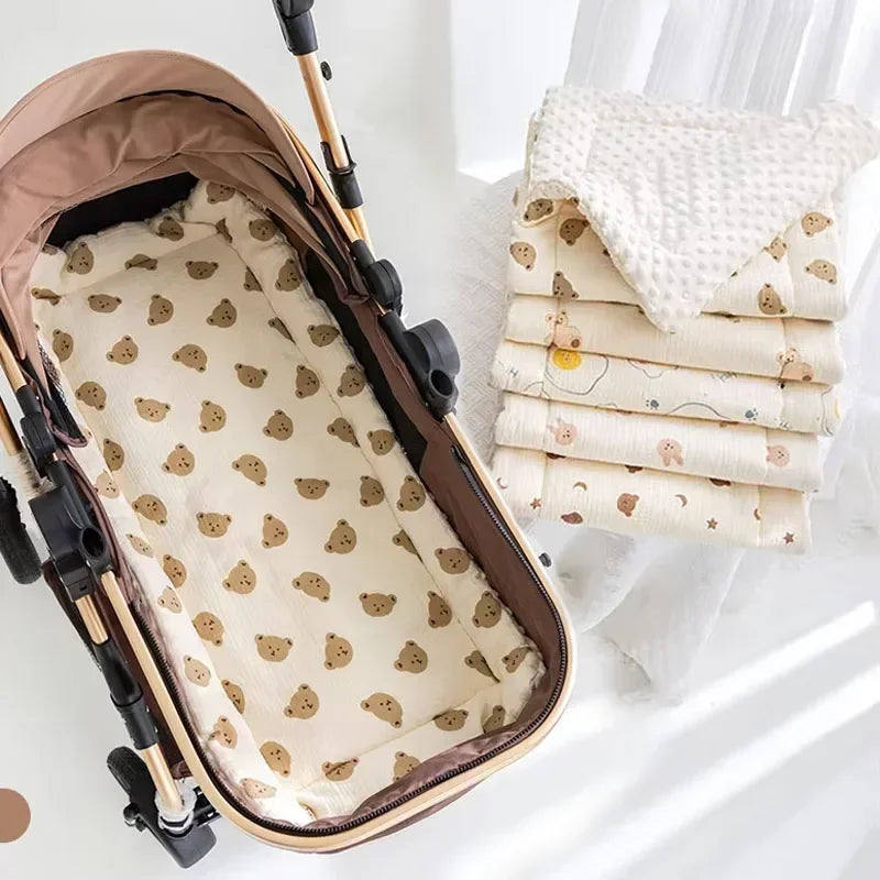 Soft cartoon shoulder pad for baby stroller straps by Baby Bubble, providing comfortable cushioning for little ones.