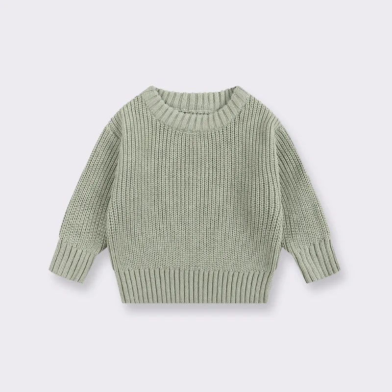 Baby Bubble baby knit pullover sweater in warm thick yarn, suitable for 0-6 months, cozy and soft for little ones.