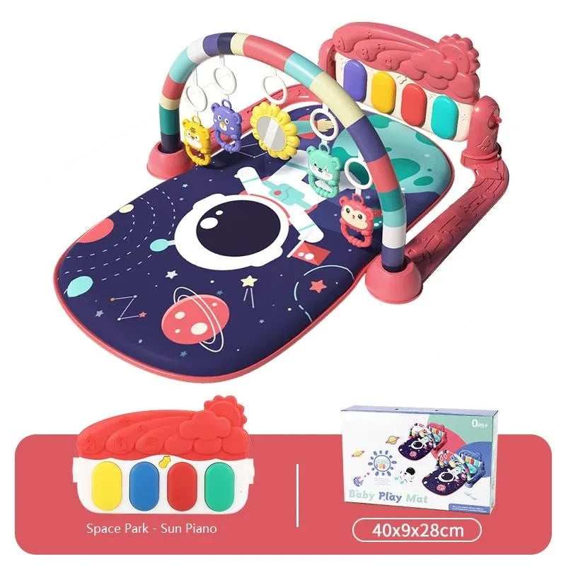 Baby Bubble baby gym mat with pedal piano fitness frame, featuring colorful musical play and soft padded surface for infants.