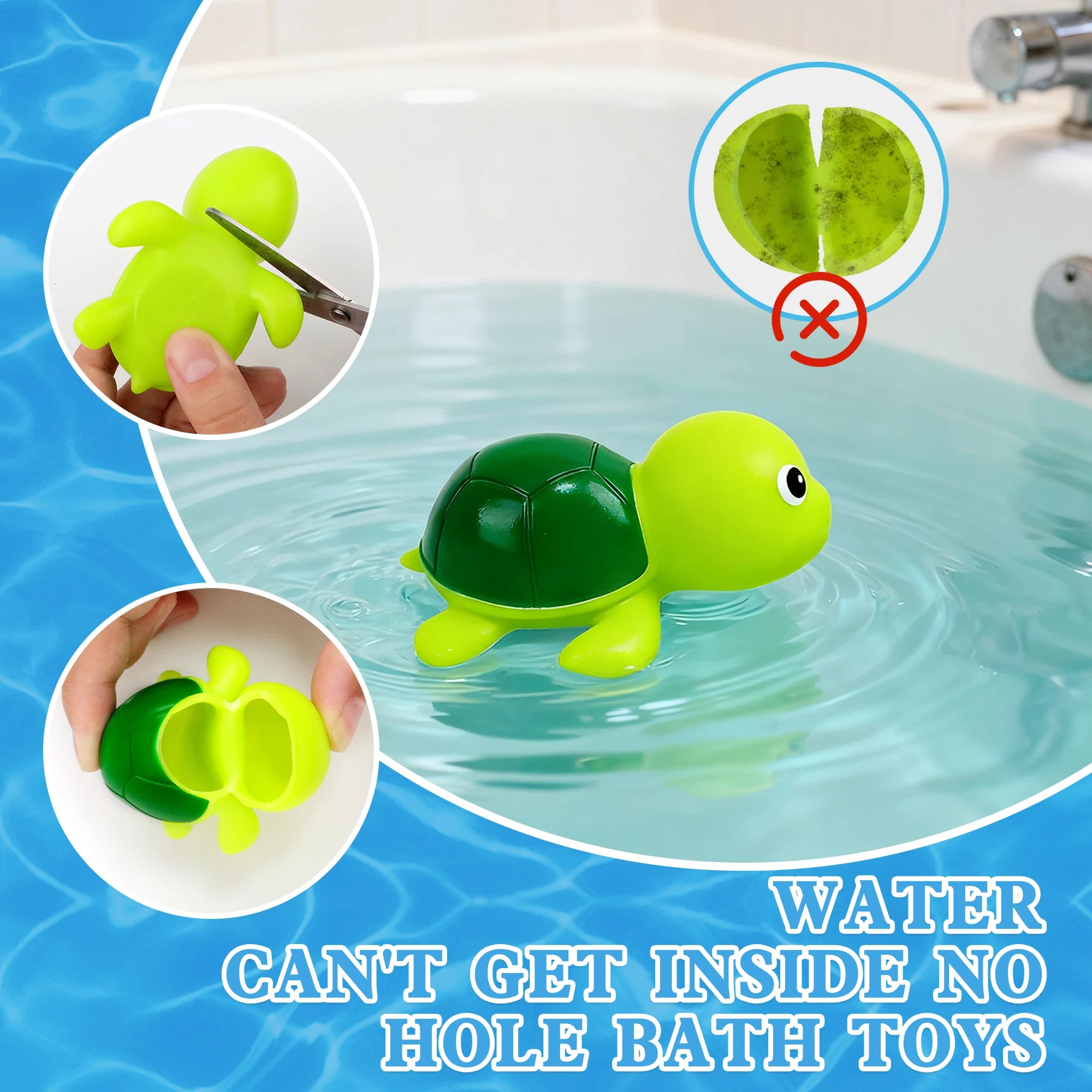 Baby Bubble sea animal bath toy set with 8 mould-resistant water toys, featuring colorful sea creatures for bathtime fun.