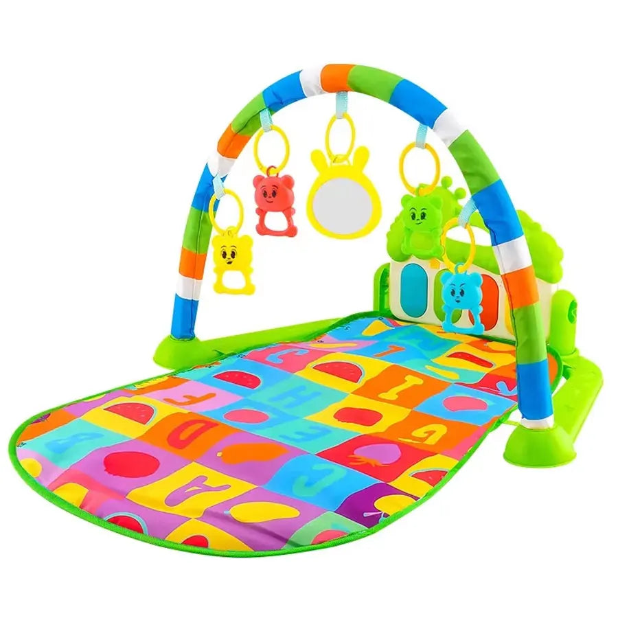 Baby Bubble baby piano gym play mat with colorful crawl and kick activity toys for musical fun and tummy time development.