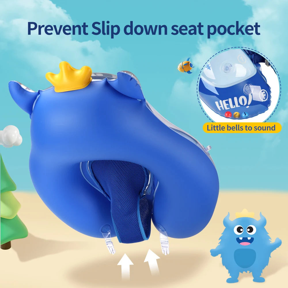 Inflatable baby float ring with colorful design, suitable for babies to enjoy in the pool, from Baby Bubble.