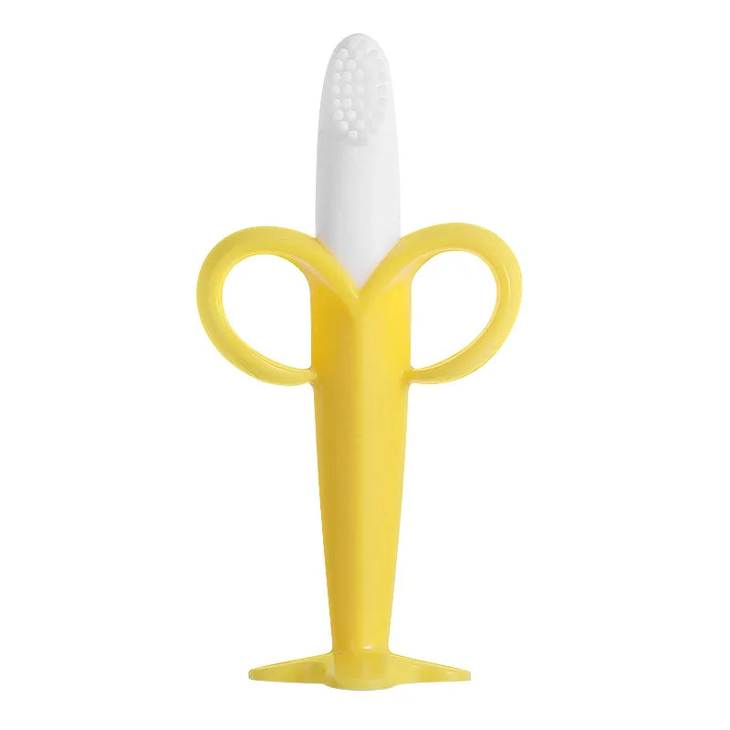 Baby Bubble silicone giraffe teether with textured surface for soothing sore gums during teething.