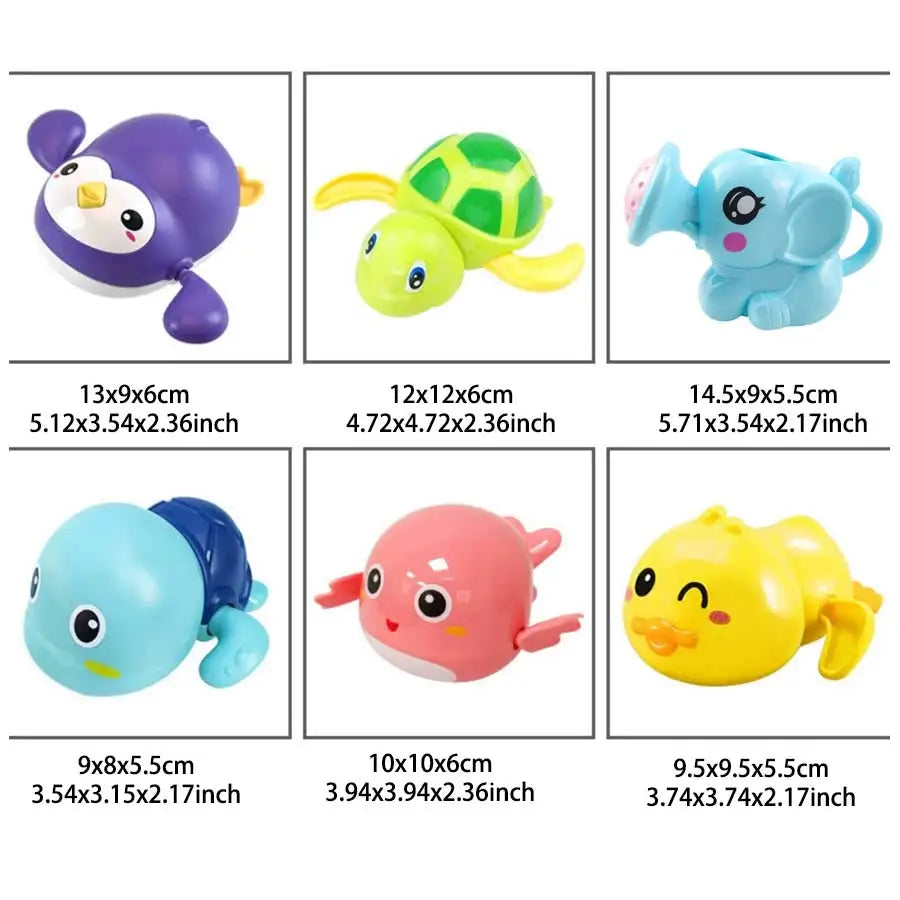 Baby Bubble toddler bath toys featuring a cute swimming tortoise and duck, perfect for bath time fun and pool play.