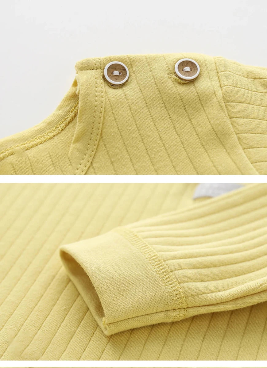 Autumn Winter Thermal Underwear Suit Baby Clothing Sets Boys Girls Pajama Sets Baby Warm Sleepwear Candy Colors Kids Clothes - Baby Bubble