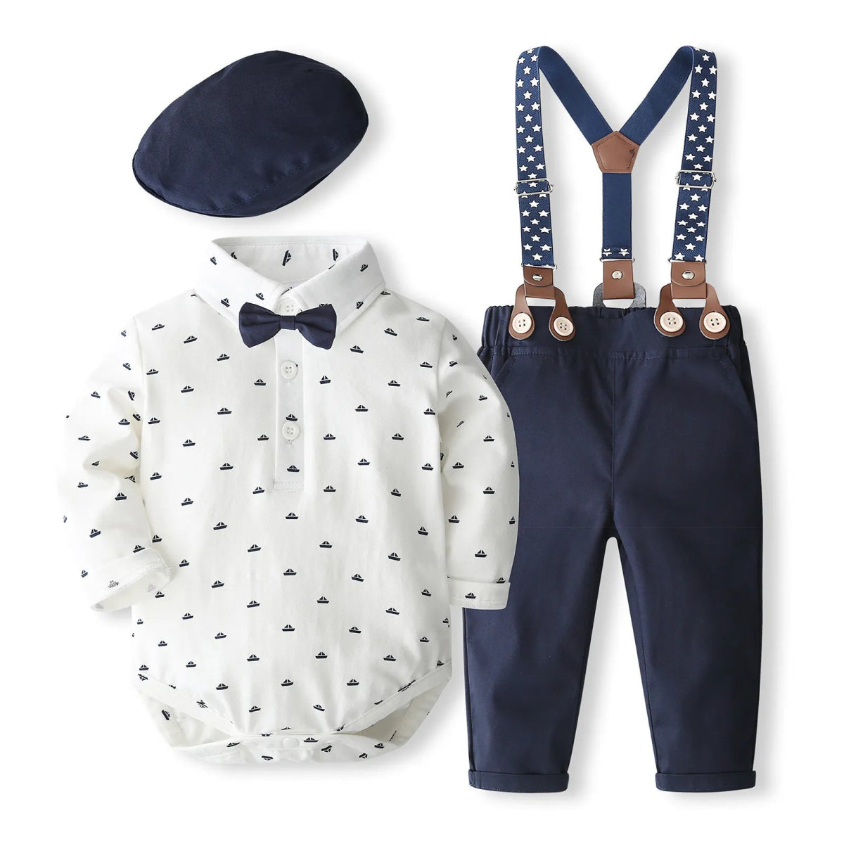 Baby Boy 1st Birthday Party Outfit - White / 0-3 Months Baby Boy 1st Birthday Party Outfit - White / 0-3 Months