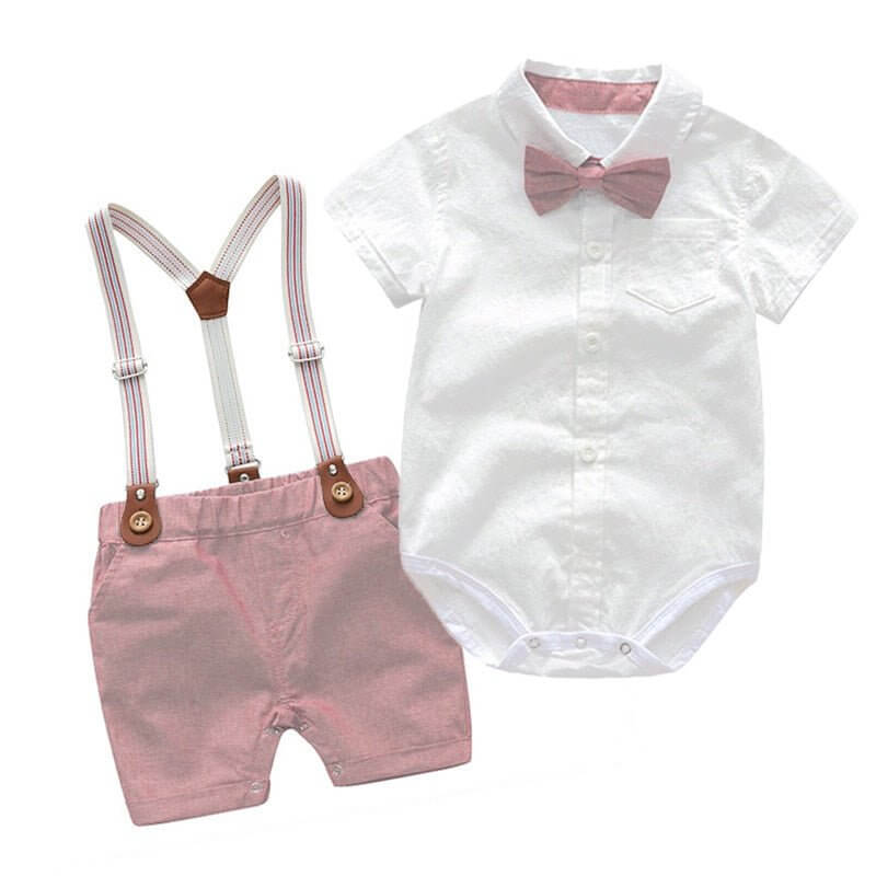 (Pink, 3M) Baby Clothes Summer Gentleman Birthday Suits (Pink, 3M) Baby Clothes Summer Gentleman Birthday Suits