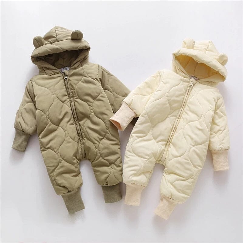 Winter Baby Fur Lining Bear Rompers | Baby Bubble