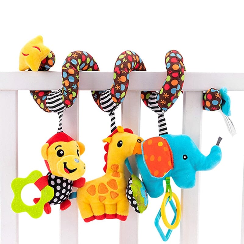 Baby Black White Stroller Spiral Plush Toys | Baby Bubble