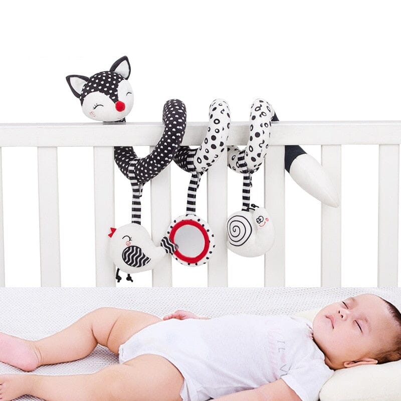 Baby Black White Stroller Spiral Plush Toys | Baby Bubble