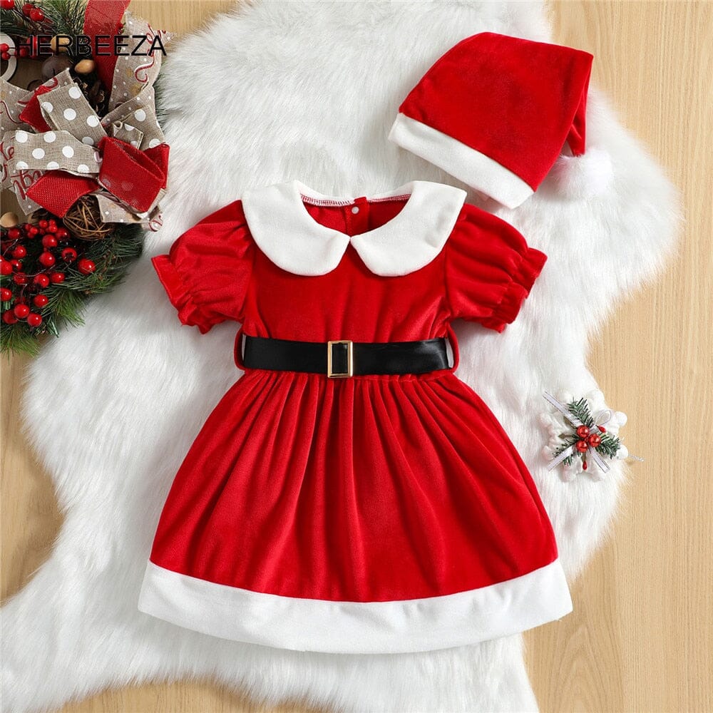 Christmas Festive Baby Dress & Cap Christmas Festive Baby Dress & Cap