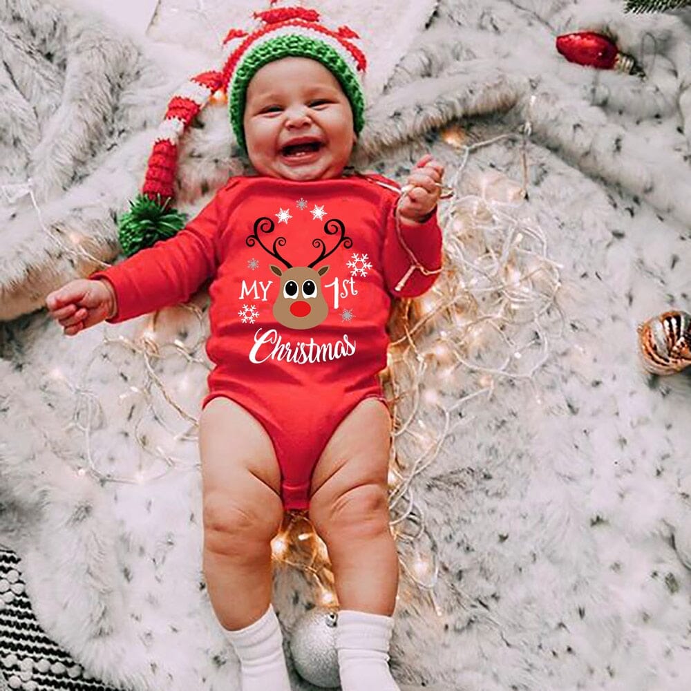 baby christmas dress up 2-Piece Mrs Christmas Outfit Set in Red