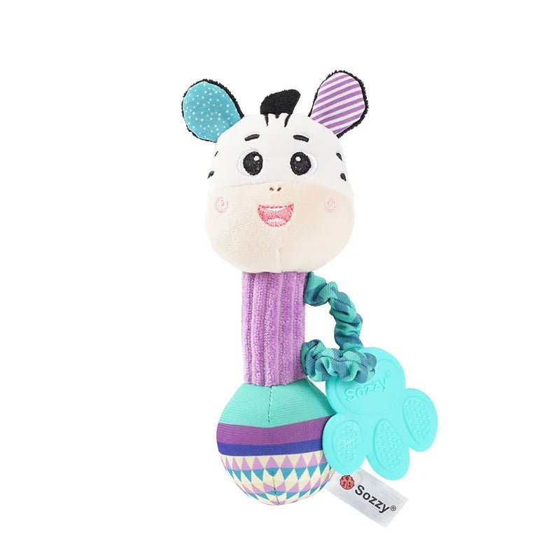 Baby Rattles Soft Stuffed Animal Rattle Hand Grip Baby Toys Shaker Crinkle Squeaky Sensory Travel Accessories for Toddler Gifts - Baby Bubble Store