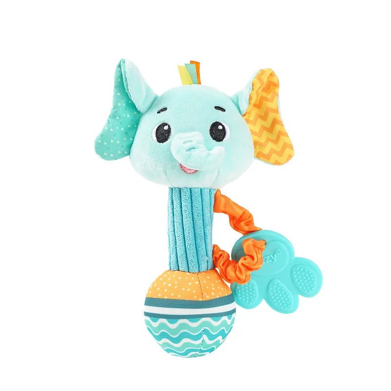 Baby Rattles Soft Stuffed Animal Rattle Hand Grip Baby Toys Shaker Crinkle Squeaky Sensory Travel Accessories for Toddler Gifts - Baby Bubble Store