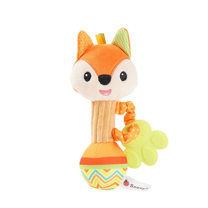 Baby Rattles Soft Stuffed Animal Rattle Hand Grip Baby Toys Shaker Crinkle Squeaky Sensory Travel Accessories for Toddler Gifts - Baby Bubble Store