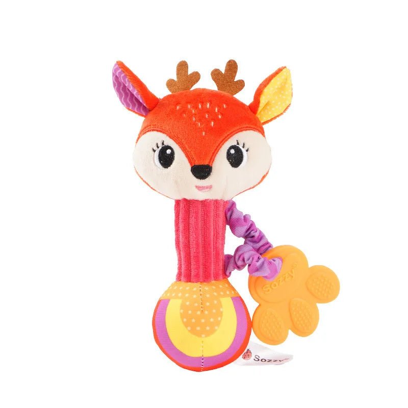 Baby Rattles Soft Stuffed Animal Rattle Hand Grip Baby Toys Shaker Crinkle Squeaky Sensory Travel Accessories for Toddler Gifts - Baby Bubble Store