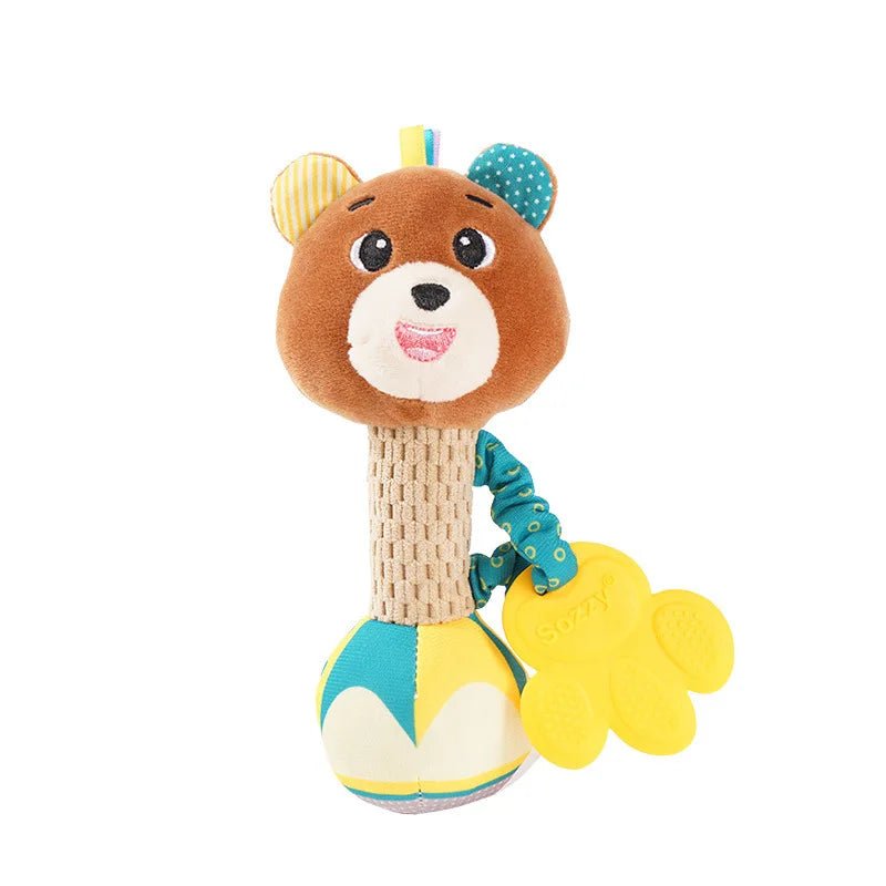 Baby Rattles Soft Stuffed Animal Rattle Hand Grip Baby Toys Shaker Crinkle Squeaky Sensory Travel Accessories for Toddler Gifts - Baby Bubble Store