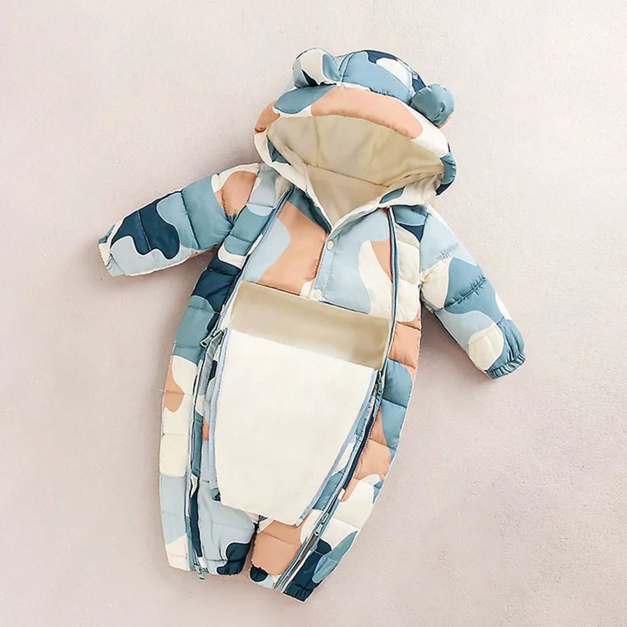 Baby Winter Romper – Hooded Thick Jumpsuit for Newborns & Toddlers - Baby Bubble