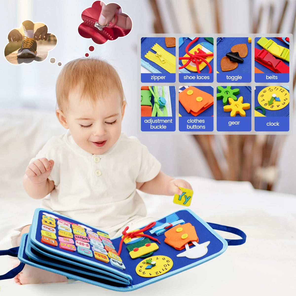 Montessori Busy Book – Educational Toy - Baby Bubble