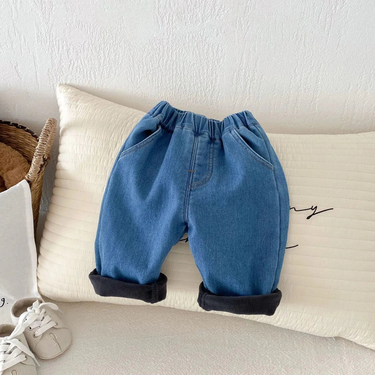 Spring Autumn New Baby Pants Casual Denim 9M - 5T Kids Boys Straight Jeans Soft Toddler Girls Fashion Trousers 3 Colors - Baby Bubble