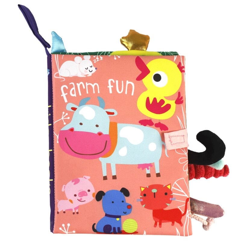 0-36M Baby Early Learning Toy Tail Cloth Book Parent-child Interactive Sound Paper Puzzle Cloth Book Rattle 0 Baby Bubble Store China Cow 