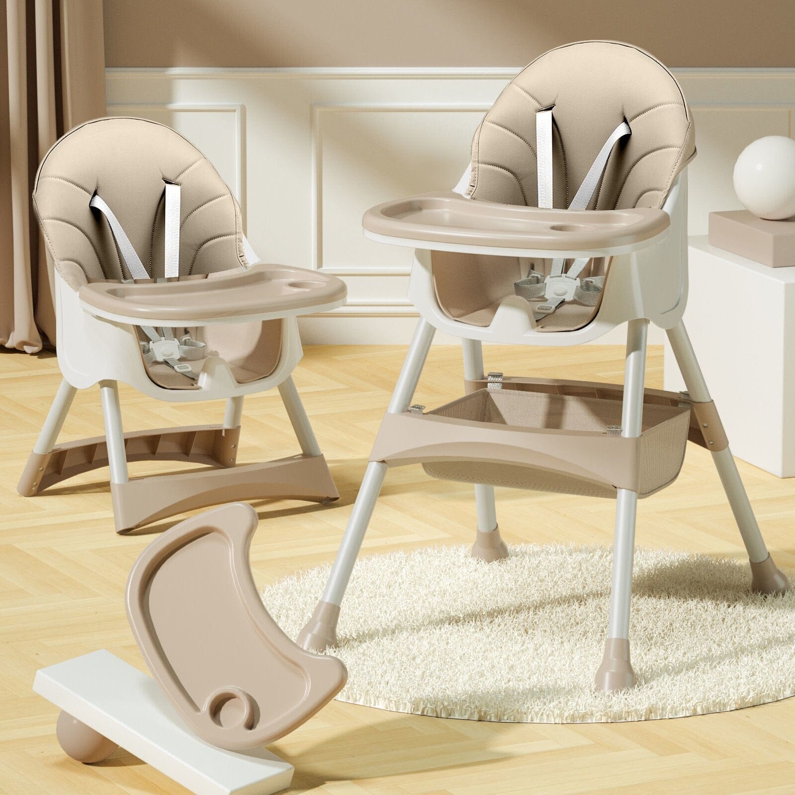 0-6Years Child Folding Dinner Chair for Baby Portable Baby Seat Baby Dinner Table Multifunction Adjustable Chairs for Children 0 Baby Bubble Store beige 
