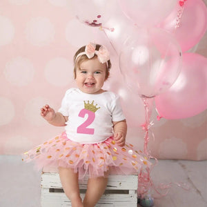 1 / 2 Year Baby Girl Clothes Birthday Party Tutu Dress Set Newborn Baby Girls Birthday Outfits Toddler Infant Girls Costume Baby Bubble Store 